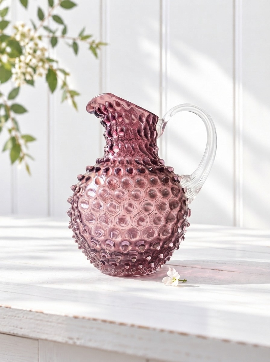 Kande i pindsvineglas 2 liter - lys violet