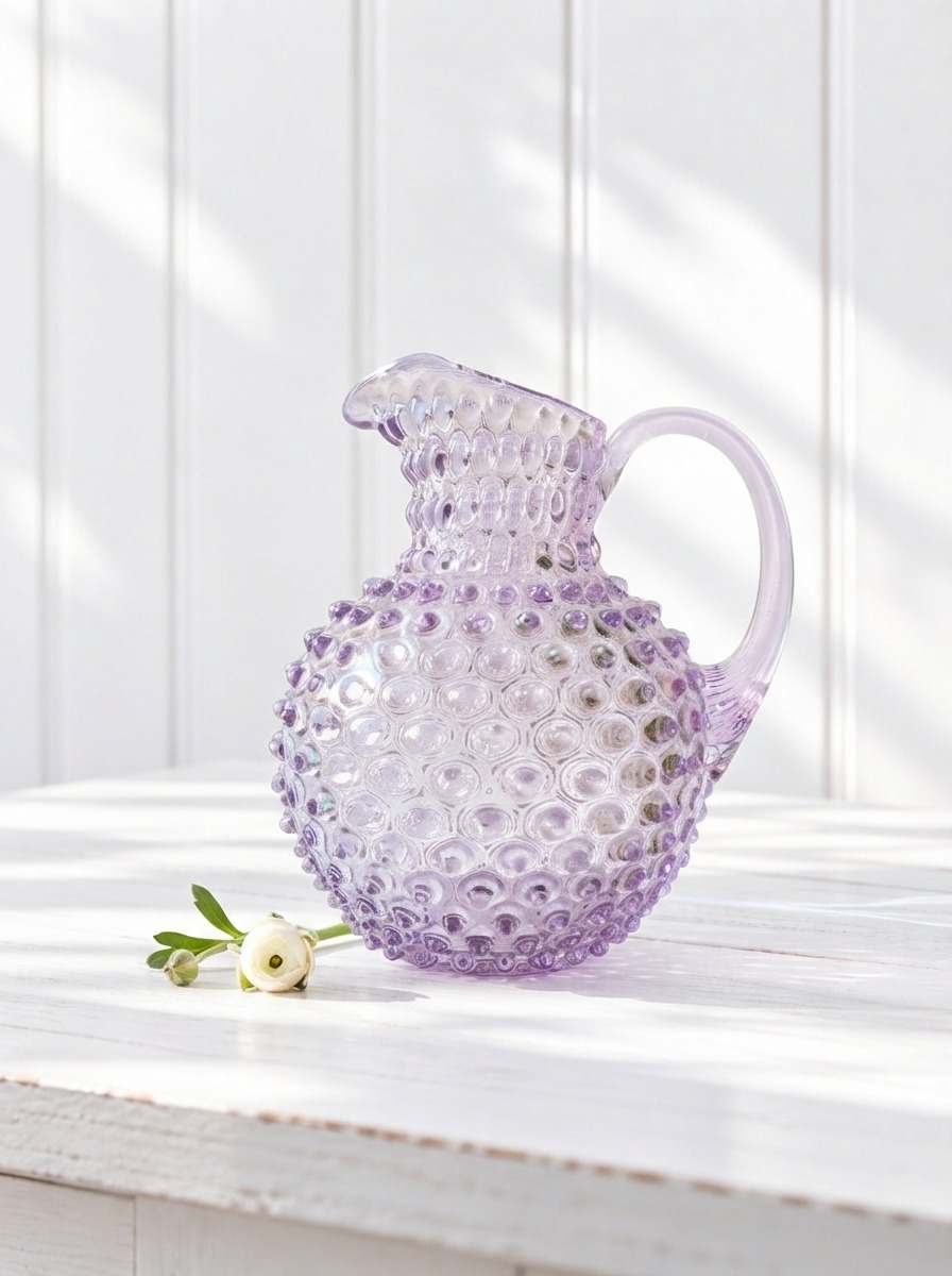 Kande i pindsvineglas 2 liter - Lyslilla