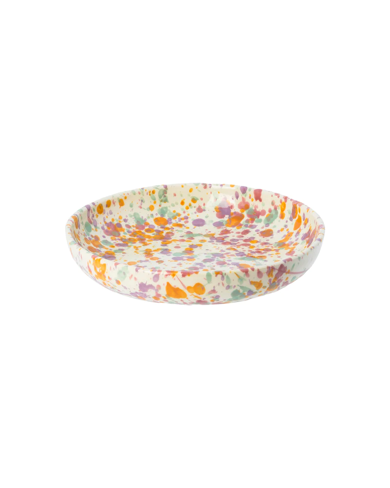 shallow pasta bowl, confetti farve rio, bolig indretning, familianna, remix by sofie, service, borddækning, keramik, håndlavet keramik, tallerken, skåle
