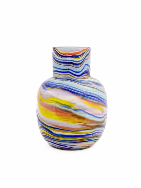 carribean, vase i opalglas, mundblæst vase, grønne ogblå farver fidrio, remix by sofie