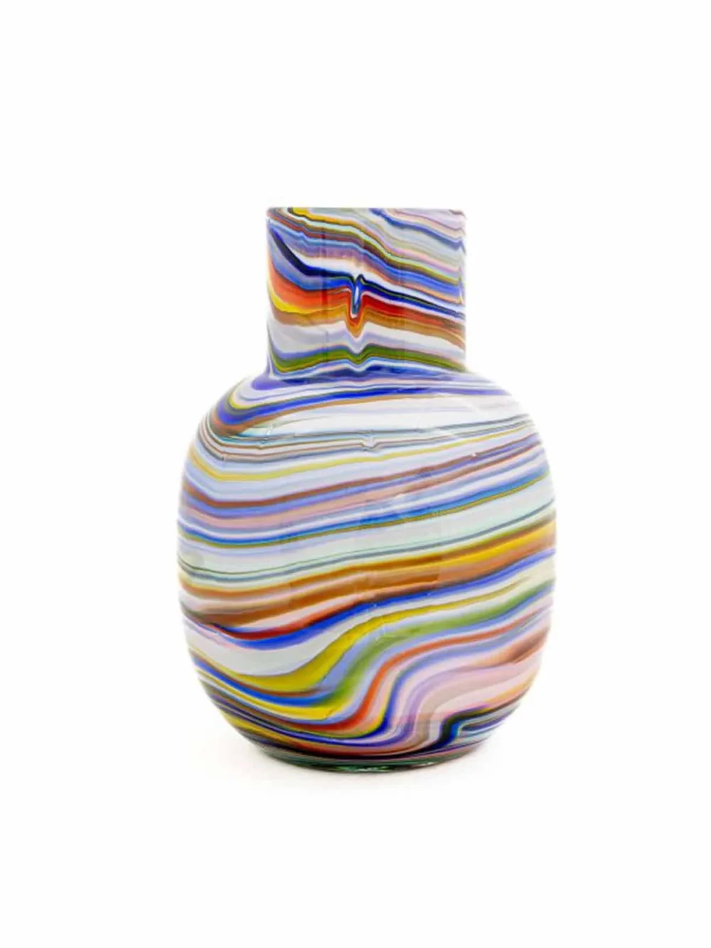 vase i opalglas, mundblæst vase, grønne ogblå farver fidrio, remix by sofie