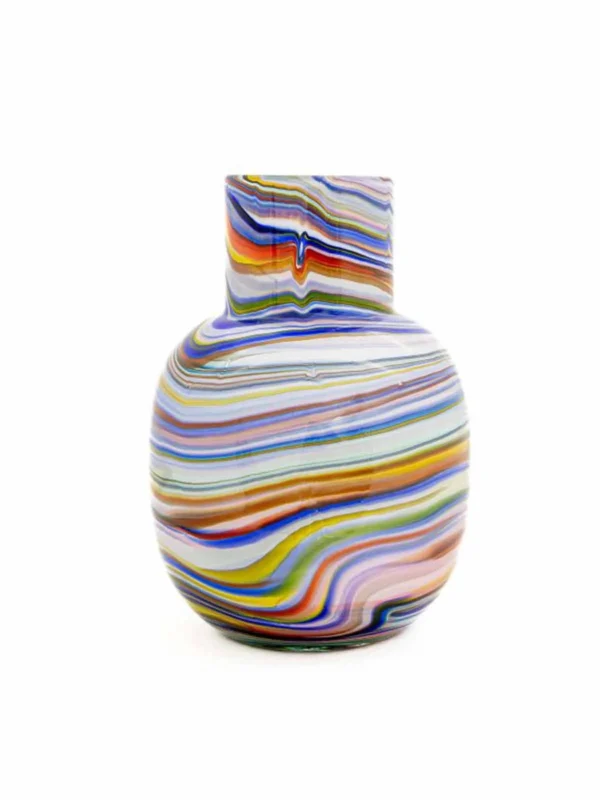 vase i opalglas, mundblæst vase, grønne ogblå farver fidrio, remix by sofie