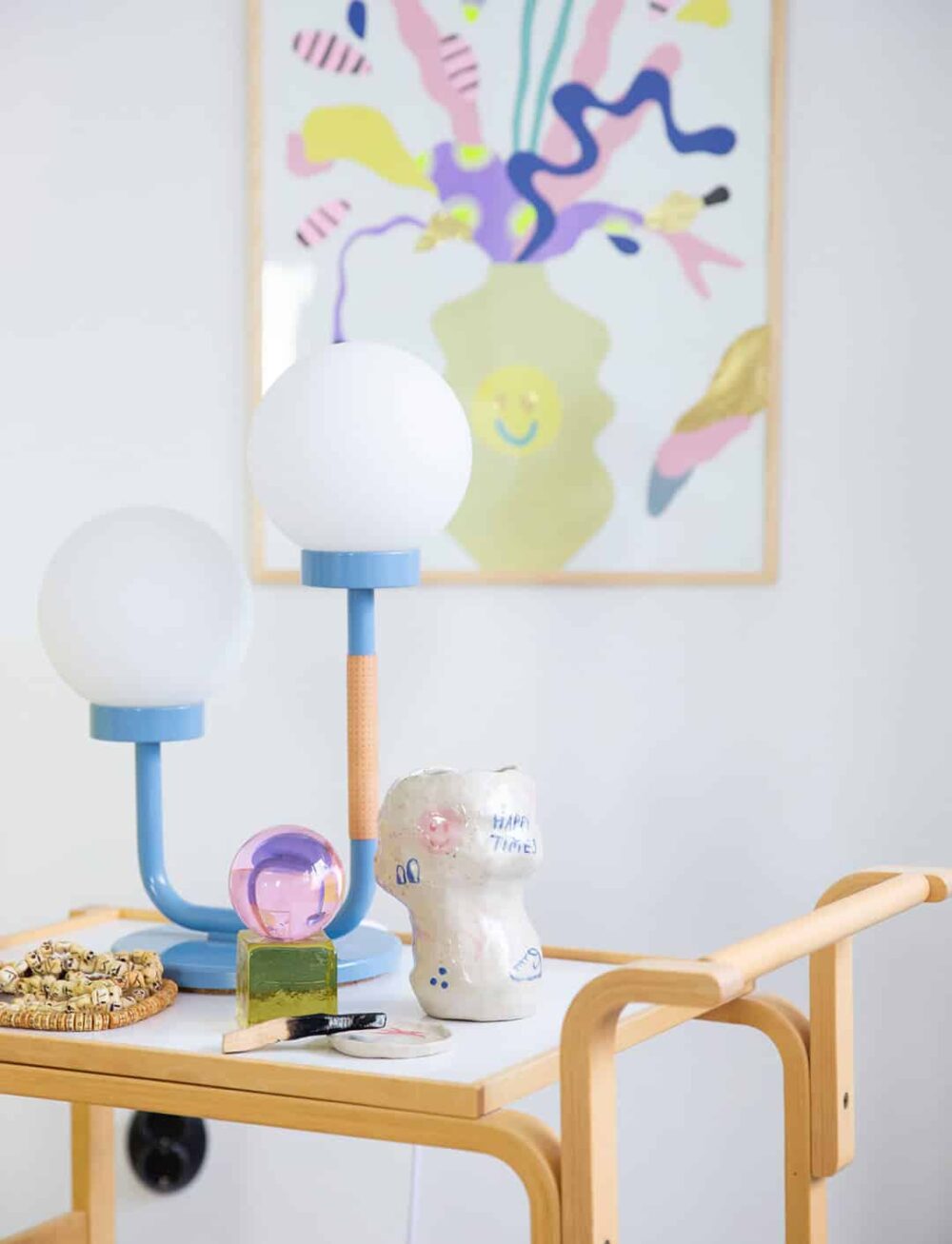 remix by sofie, swedish ninja, table lamp, little darling, swedish design, maria gustavsson, double lamp, blue lamp,