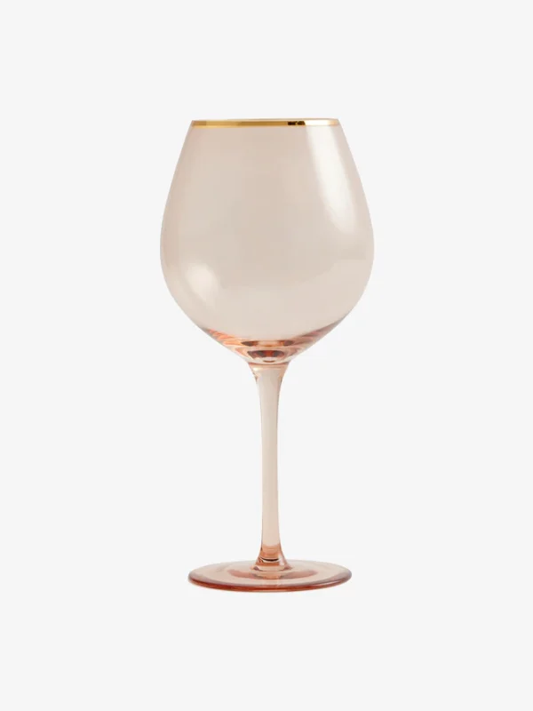 grenå vinglas, nordal, vilnglas i ferskenfarvet med guld, remix by sofie, borddækning