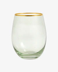 grenå vandglas, nordal grenå vandglas, vandglas med guldkant, vandglas i beryl grøn med guldkant, glas til bare