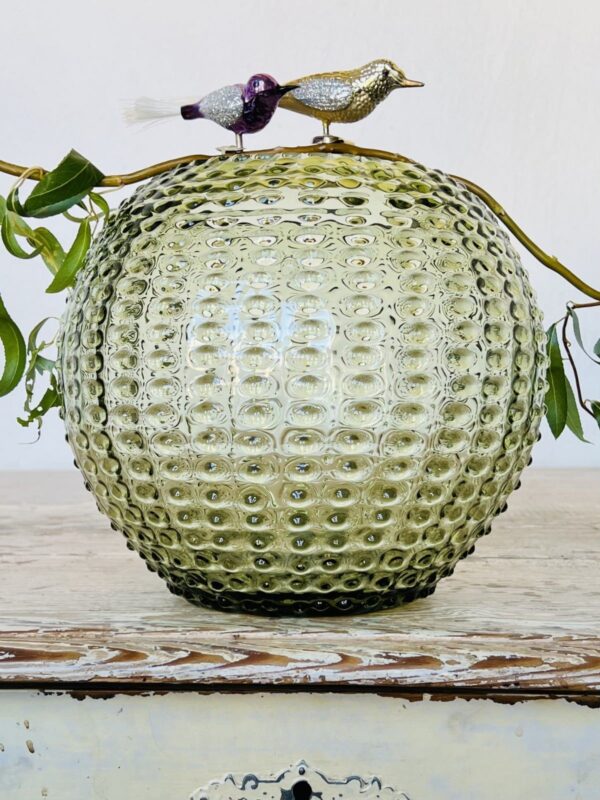 Vase i pindsvineglas 24 cm - olive