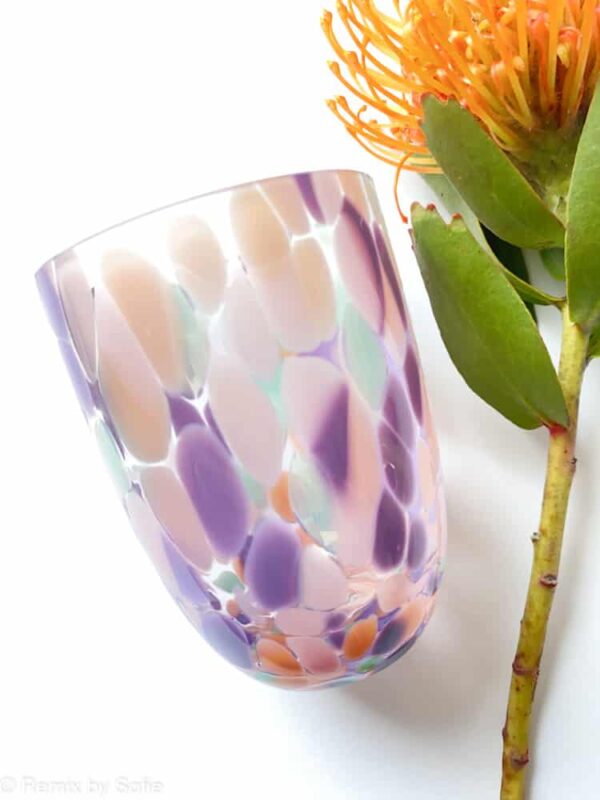 Big splash glas - Pastello (lilla, koral, mint og syrenlilla)