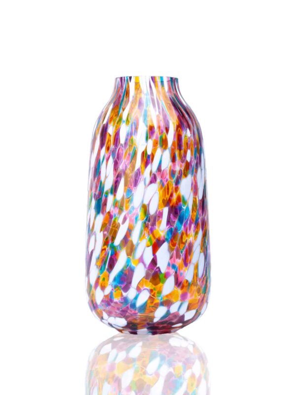 confetti vase, vase anna von lipa, anna von lipa glas, anna von lipa forhandler,vase, blomstervase, glasvase, vase, mundblæst glas, mundblæst vase, krølvase, krølvaser, marie retpen vaser, glaspuster, bordækning, remix by sofie, blomster vase, vases, handblown glass, dansk design unika vase