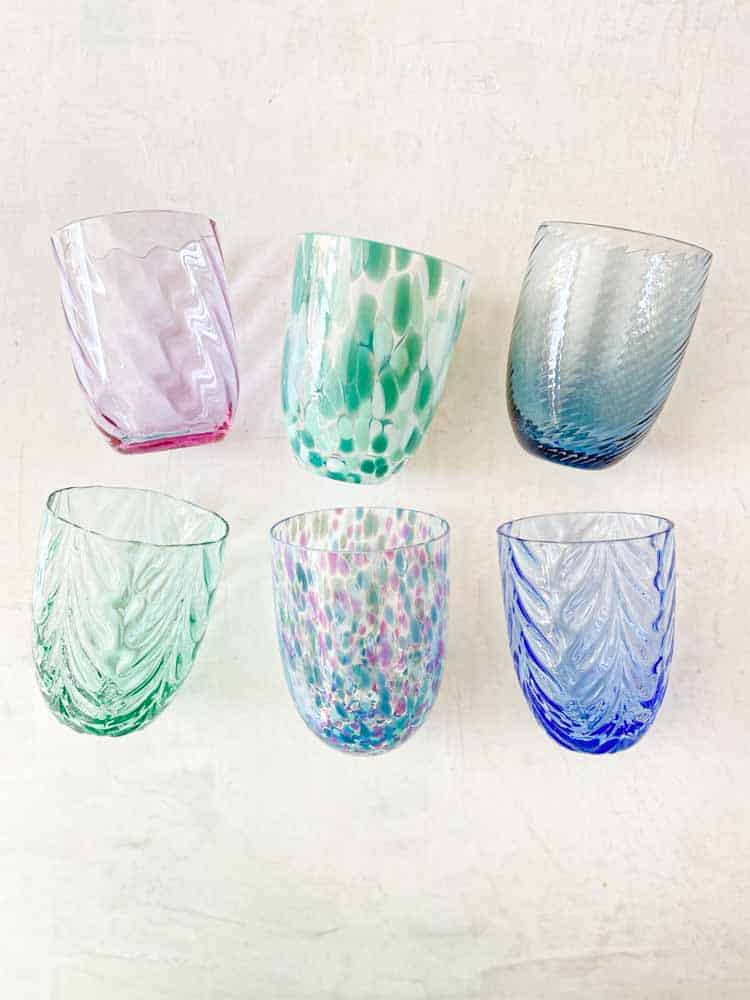 anna von lipa, anna von lipa splash glas, anna von lipa glas, anna von lipa drikkeglas, vandglas, confetti glas, plettede glas, mundblæste glas, marble glas, bordækning, bolig, interiør, anna von lipa splash og confetti glas, splash pacific, splash purple rain, ice glas beryl, wave glas lyseblå