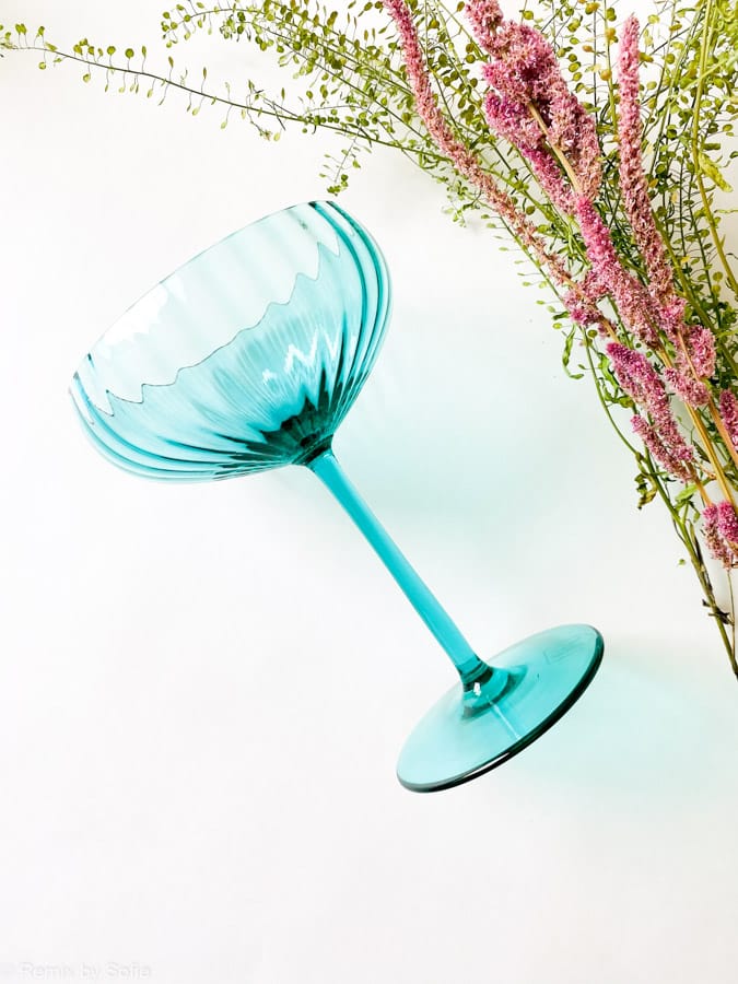 lyon champagne bowl in turquoise,remix by sofie, anna von Lipa, champagne bowl, champagne glass, celebration glass
