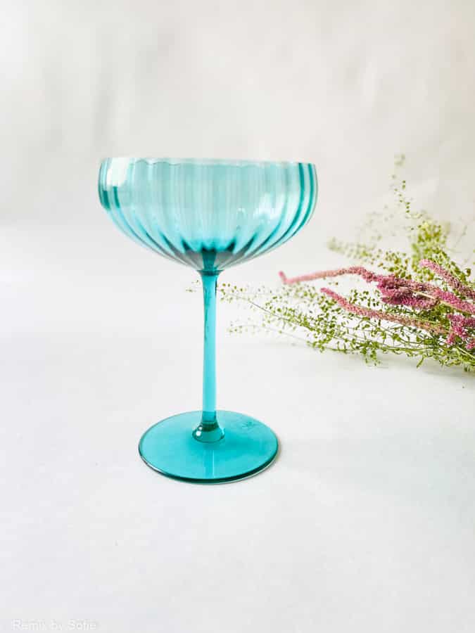 lyon champagne bowl in turquoise,remix by sofie, anna von Lipa, champagne bowl, champagne glass, celebration glass