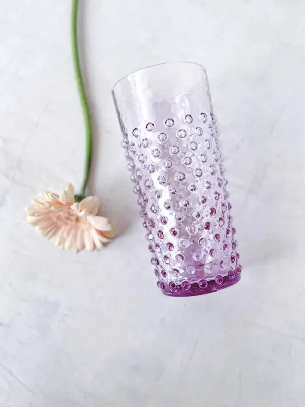 Pindsvine longdrink glas (400 ml) - Lilla