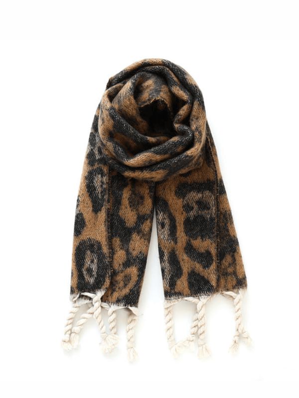 Ternet halstørklæde - 'Aura' i leopard brun