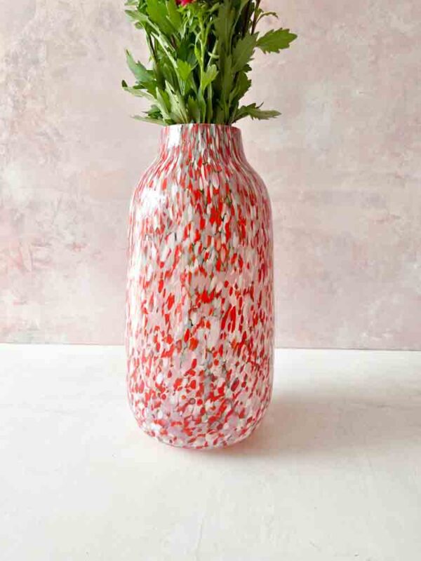 Mundblæst confetti vase - Mandarin confetti