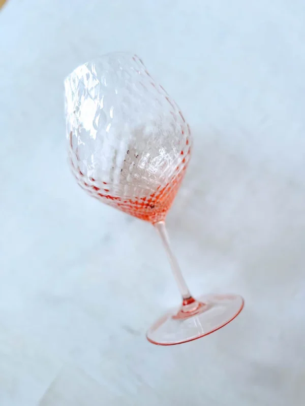 6 lyserøde vin eller drinkglas med harlekin - 580 ml