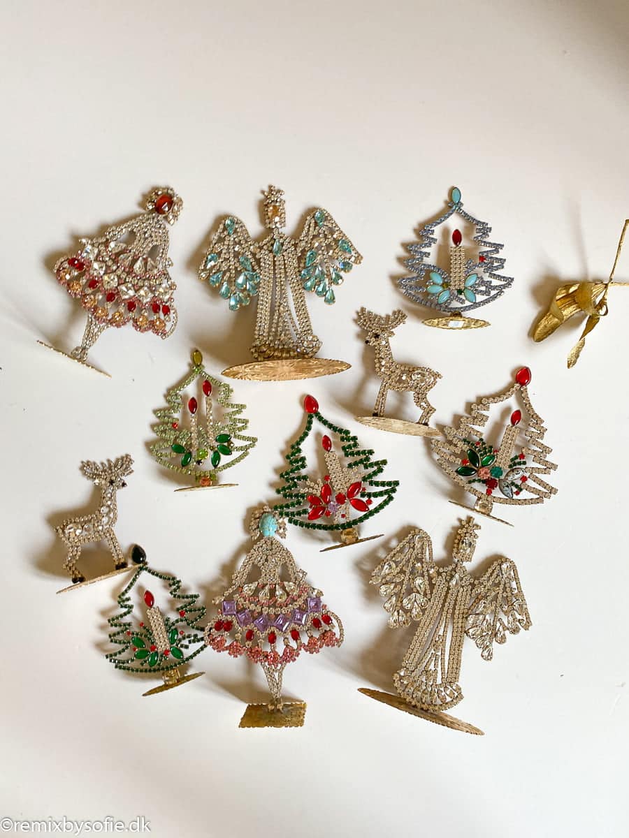 engel i rhinsten, rhinstens engel, juletræ i rhinsten, rhinstens juletræ, vintage juletræ, tjekkiske juletræer, Czech christmastree, Christmas ornaments