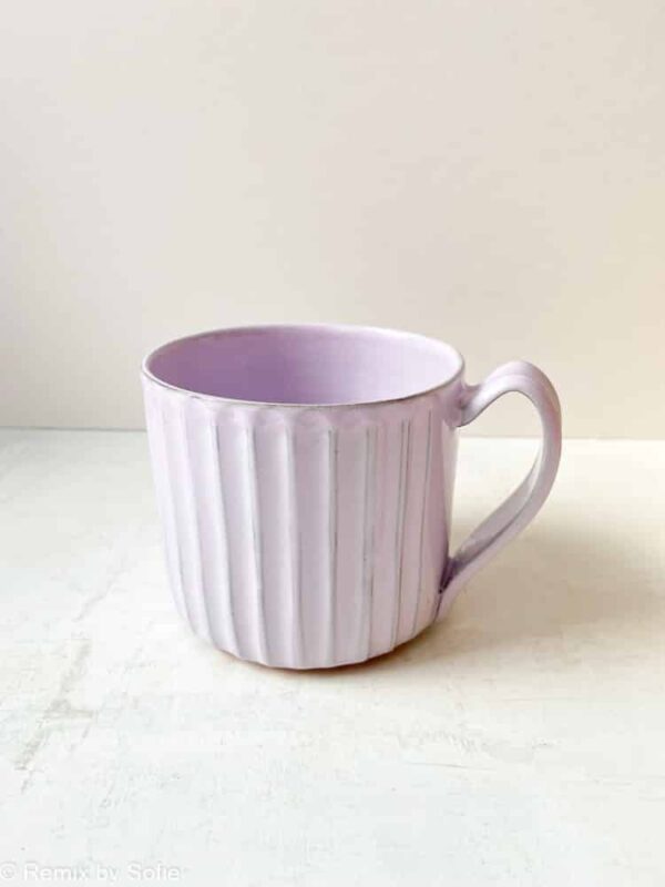 Rillet kop med hank (rødler) - sart lilla