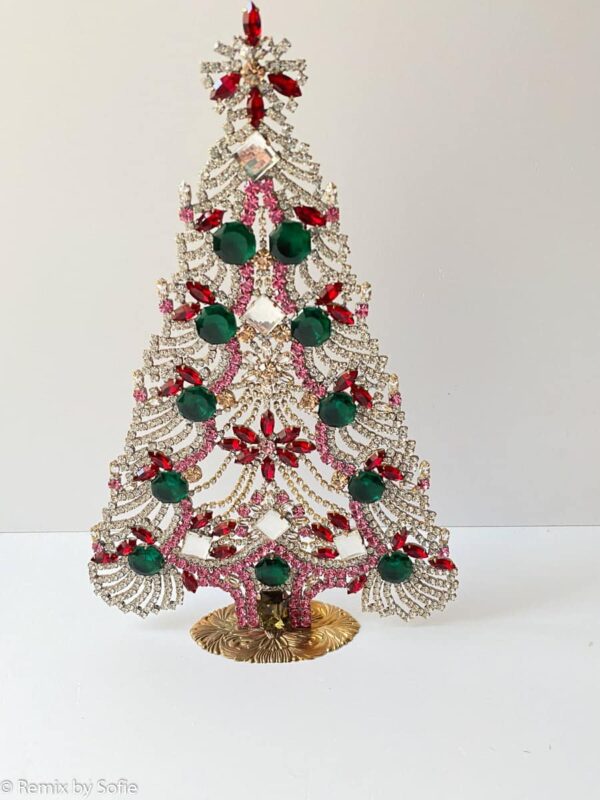 juletræ i rhinsten, rhinstens juletræ, vintage juletræ, tjekkiske juletræer, Czech christmastree, Christmas ornaments