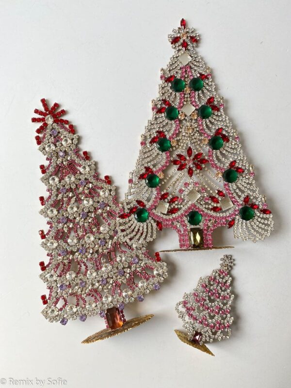 juletræ i rhinsten, rhinstens juletræ, vintage juletræ, tjekkiske juletræer, Czech christmastree, Christmas ornaments