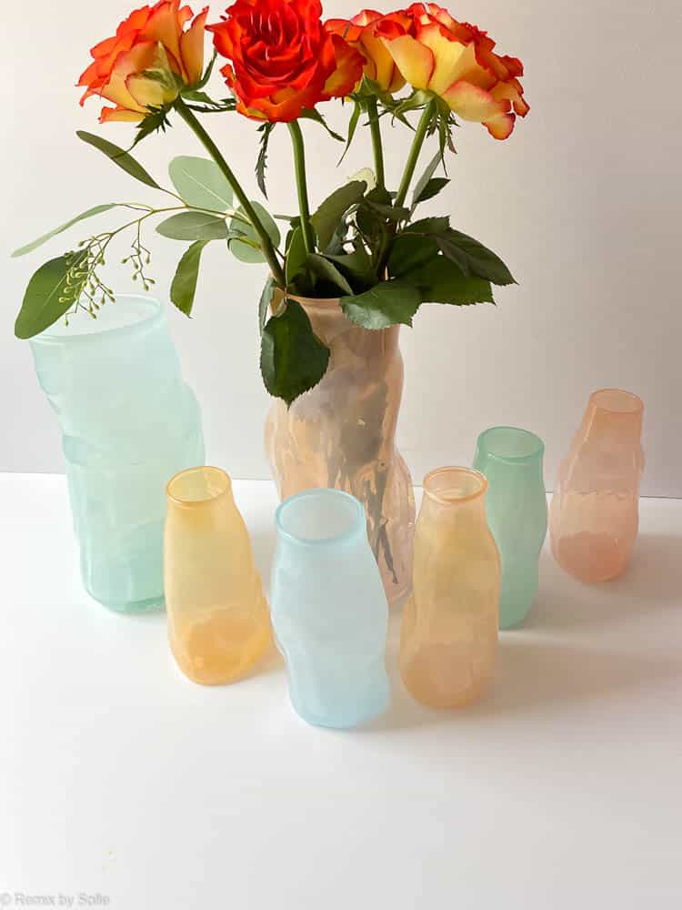 marie retpen vase, vaser, blomster vase, mundblæst glas, blomstervasemundblæst vase, krøl vase, vase i organisk form,
