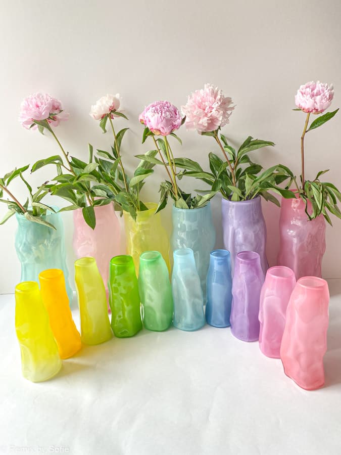 marie retpen vase, vaser, blomster vase, mundblæst glas, blomstervasemundblæst vase, krøl vase, vase i organisk form, krølvase, remix by sofie