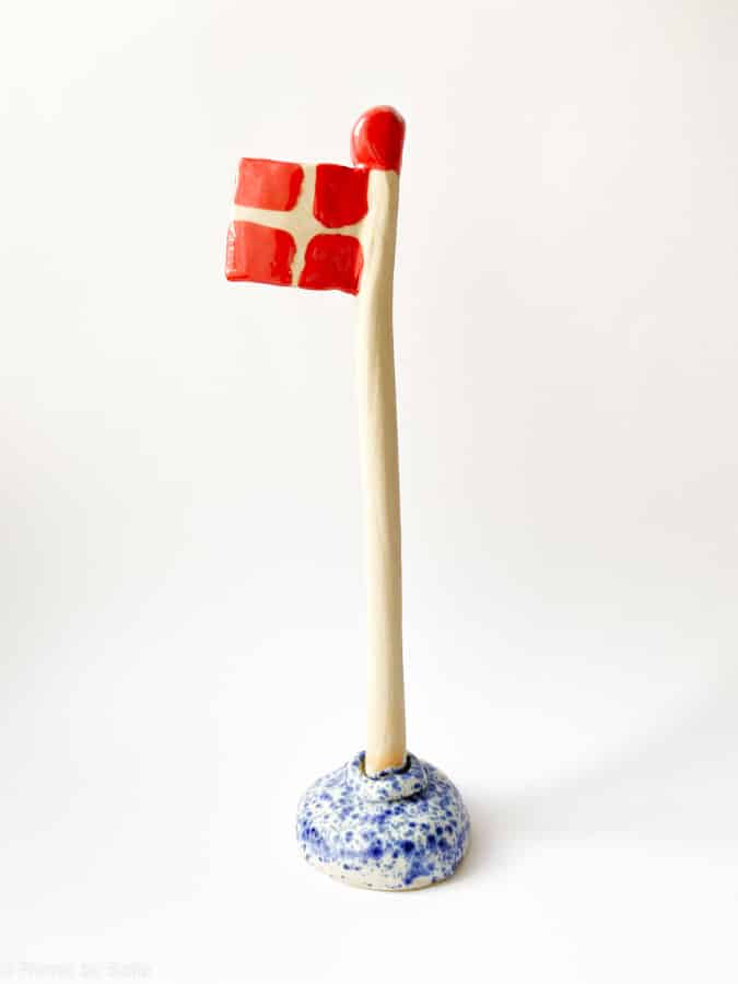 keramiske flag, flag i ler, fødselsdagsflag, flag mia lindbirk, remix by sofie