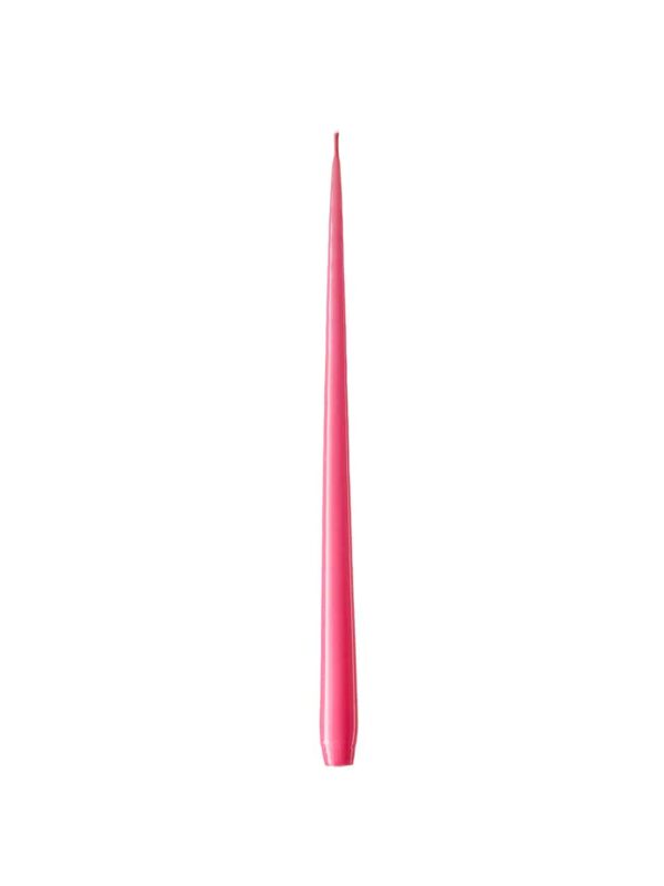 Stagelys med 'lak' finish 42 cm - clear pink (støvet lys pink)