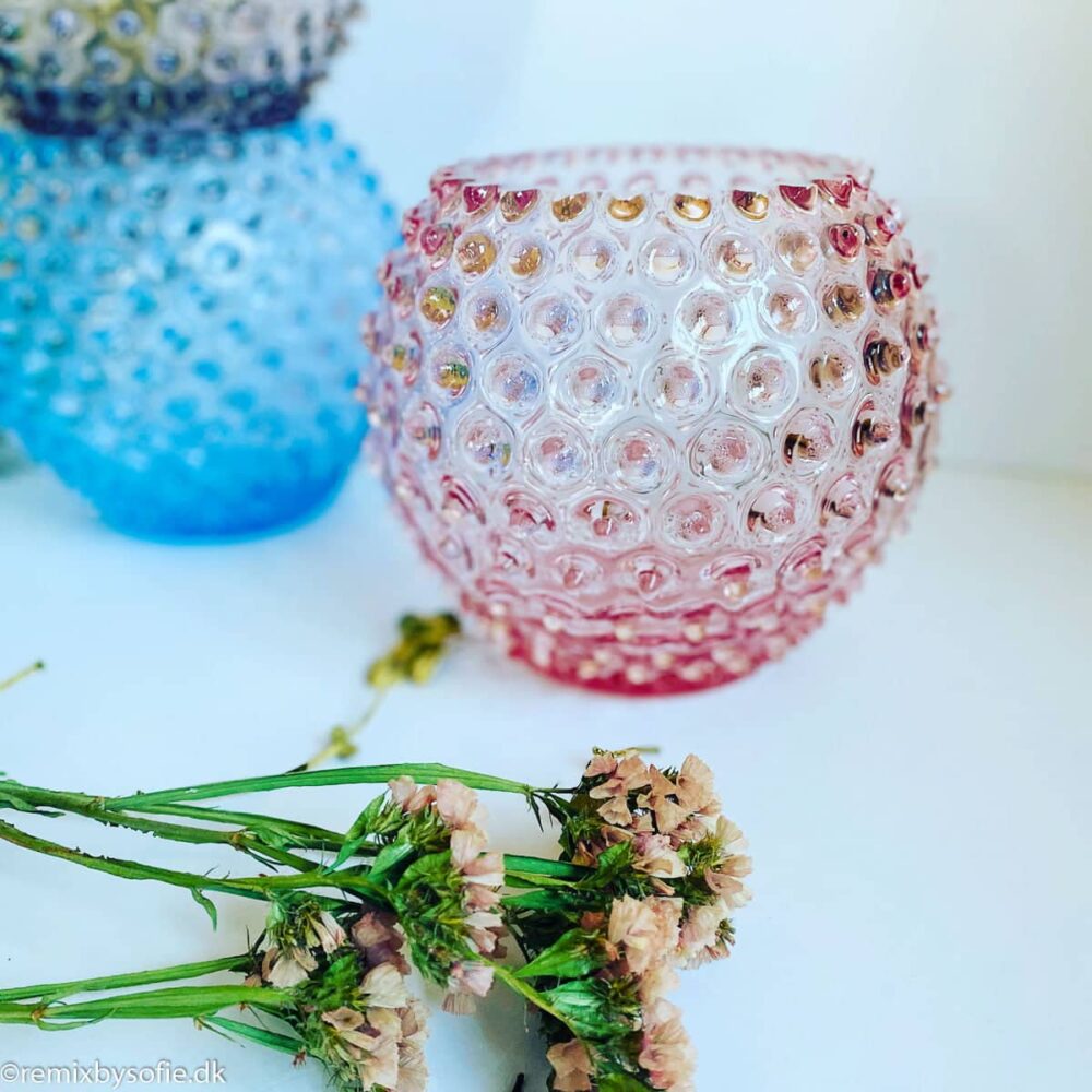 Pindsvine vase i lyserød