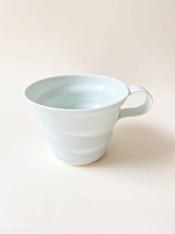 rikke maglesen keramik turkis, porcelæns kop, kaffe kop, kop, pastelfarvet kop, kaffekop, tekop