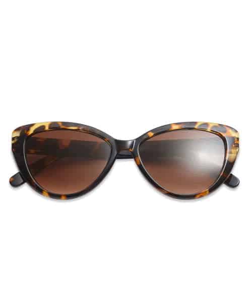 solbriller, have a look, cateye, cateye turtiose, brunt stel, leopard brille
