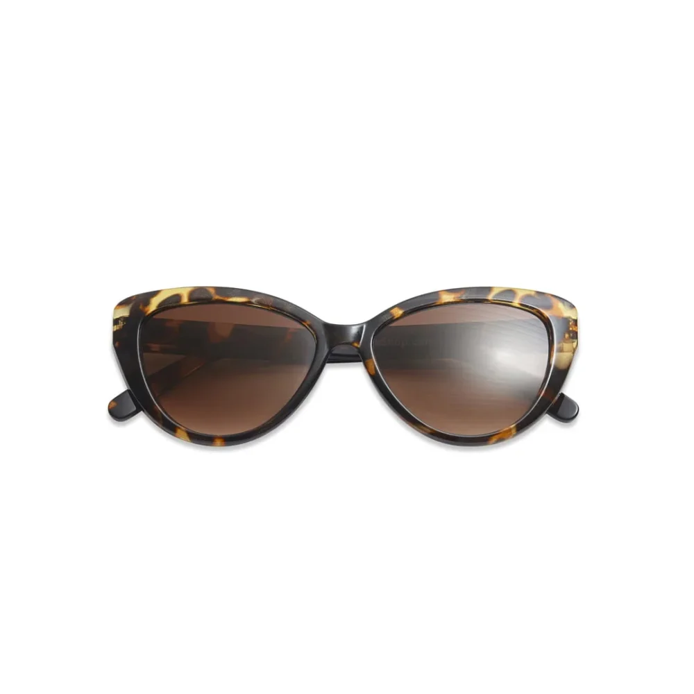 solbriller, have a look, cateye, cateye turtiose, brunt stel, leopard brille