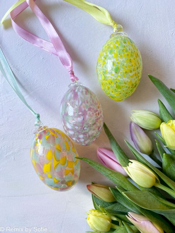 anna von lipa påskeæg, glasæg, glas æg, mundblæste opal æg, påskepynt, easter eggs