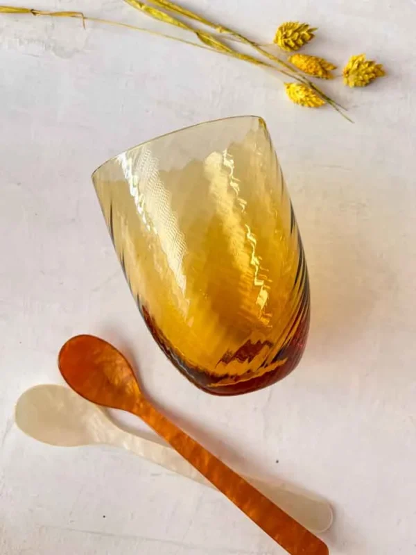 Spiral glas - mørk amber