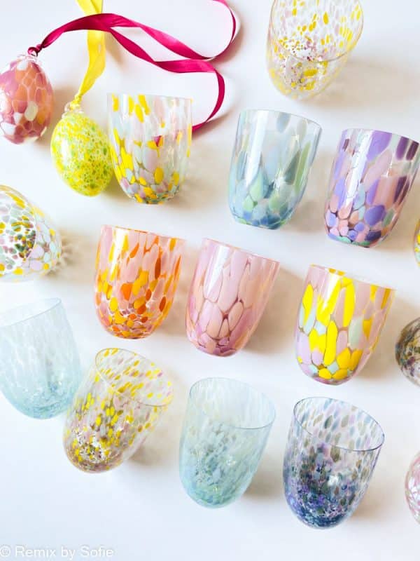 anna von lipa, anna von lipa glas, anna von lipa forhandler, remix by sofie, mix 6 match gla, swirl glas, wave glas, pindsvineglas, harlekin glas, bambus glas, farverige glas, splash glas, confetti glas