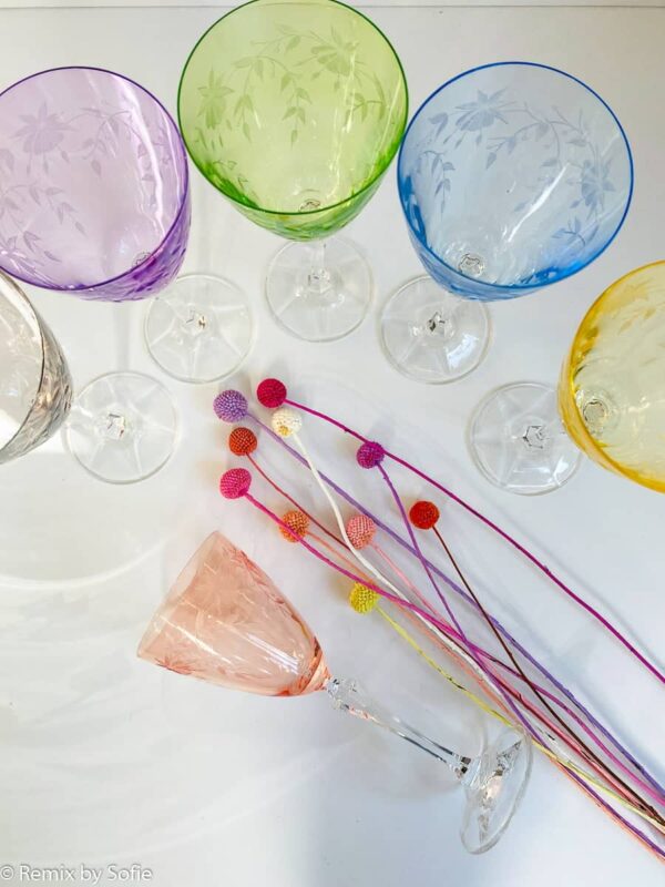 floral vinglas, vinglas, böhmiske vinglas, böhmiske glas, tjekkiske glas, vinglas i krystal