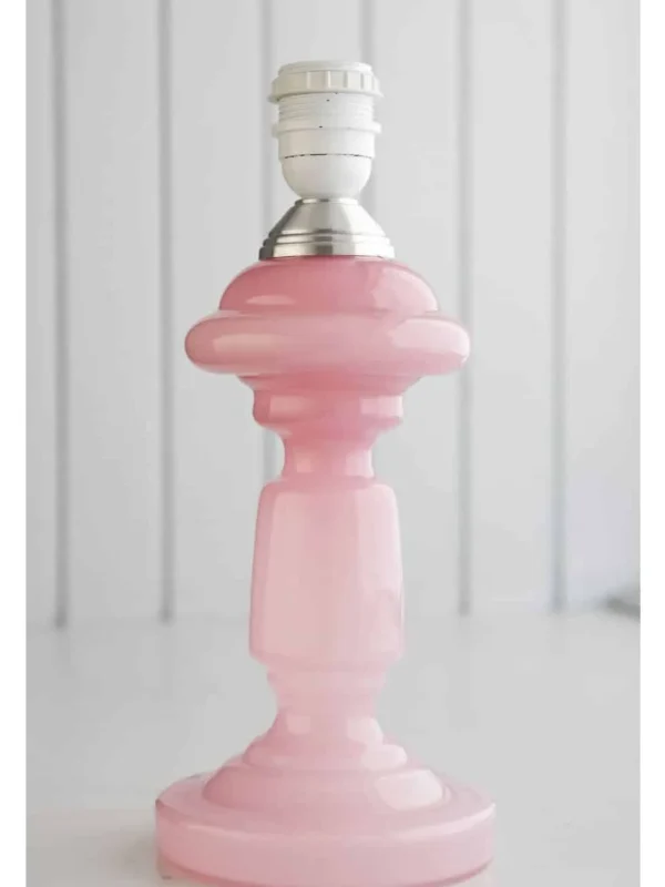pink rose, remix by sofie, opalglas, opallampe, lampe, lampefod, rose lampe, lyseblå opal,