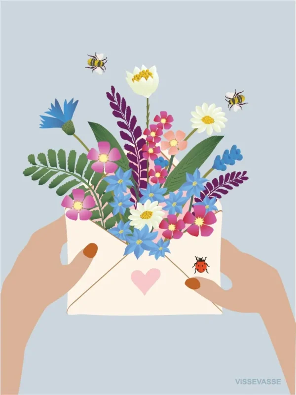 Anledningskort med kuvert - FLOWERS IN A ENVELOPE