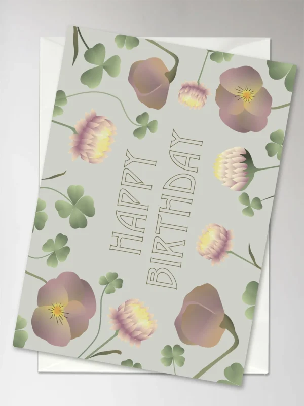 Anledningskort med kuvert - HAPPY BIRTHDAY FLOWERS