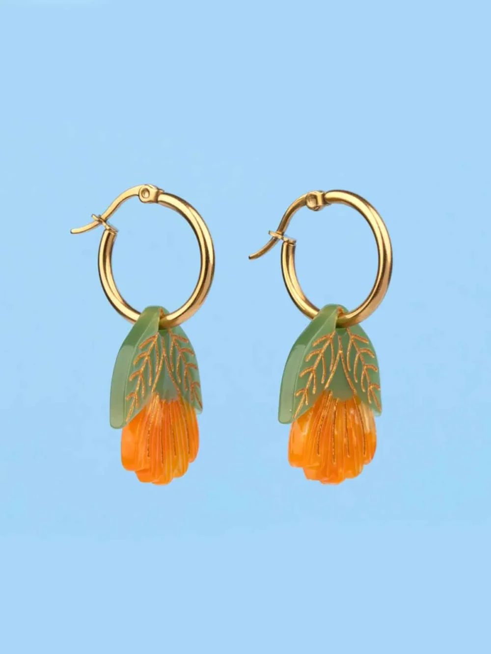 øreringe med morgenfrue i orange farver cou cou suzette