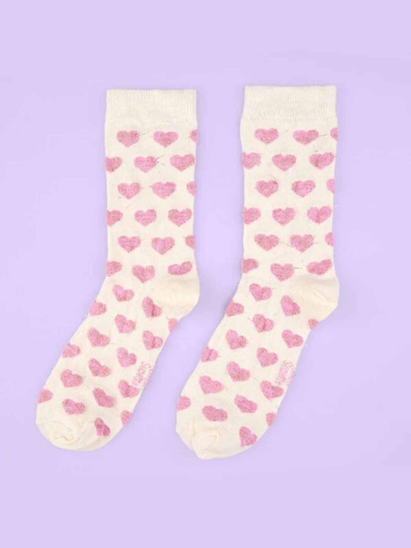 Hvide sokker med hjerter - Coucou Suzette