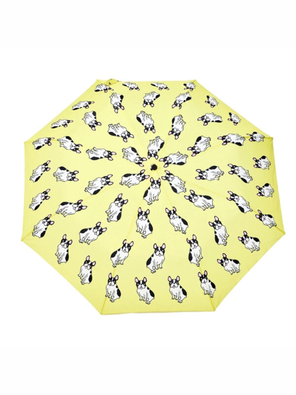paraply, cou cou suzette paraply i samarbejde med original duckhead, gul paraply med bulldogs