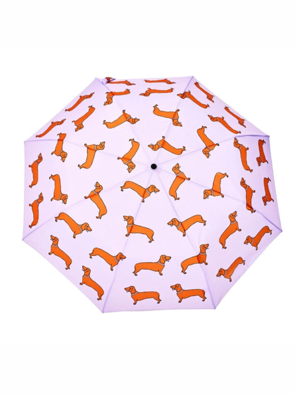 paraply, cou cou suzette paraply i samarbejde med original duckhead, lilla paraply med gravhunde