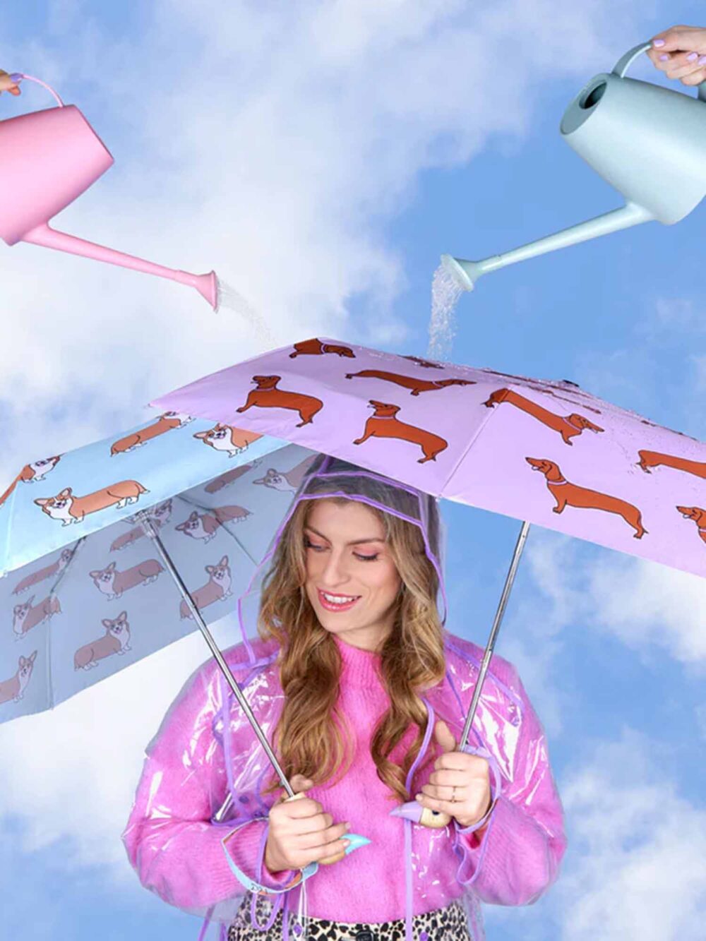 paraply, cou cou suzette paraply i samarbejde med original duckhead, lilla paraply med gravhunde