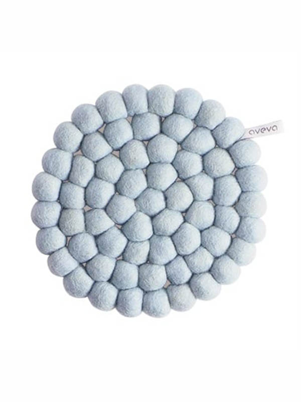 Rund bordskåner i filt (17 cm) - Babyblå