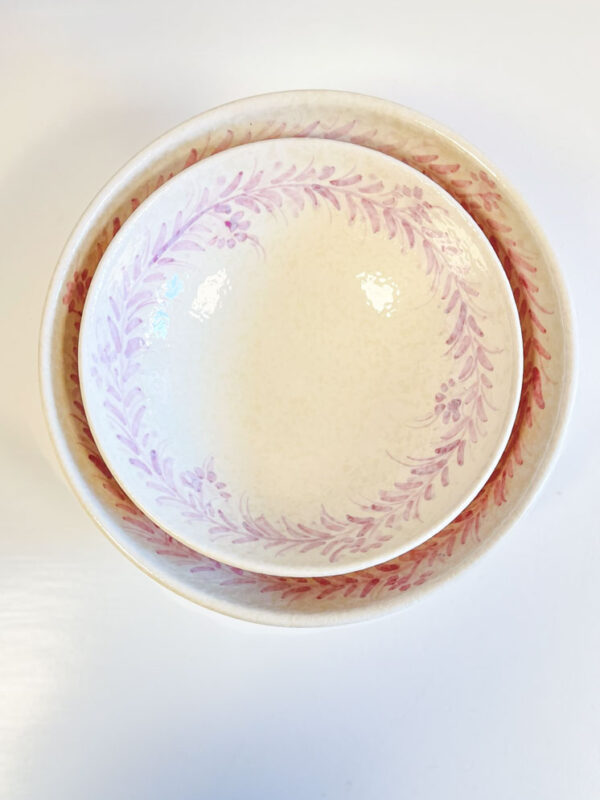 Pasta tallerken 23 cm - Floral lyserød