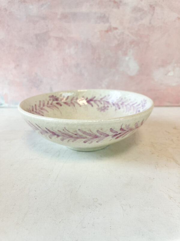 Skål (wide bowl) 19 cm - Floral lyserød