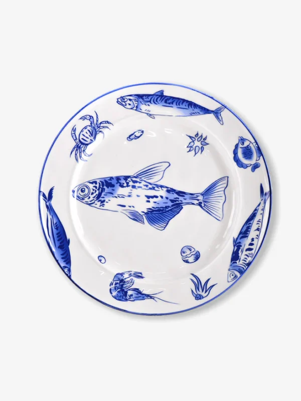 Tallerken (27 cm) - Blå fisk
