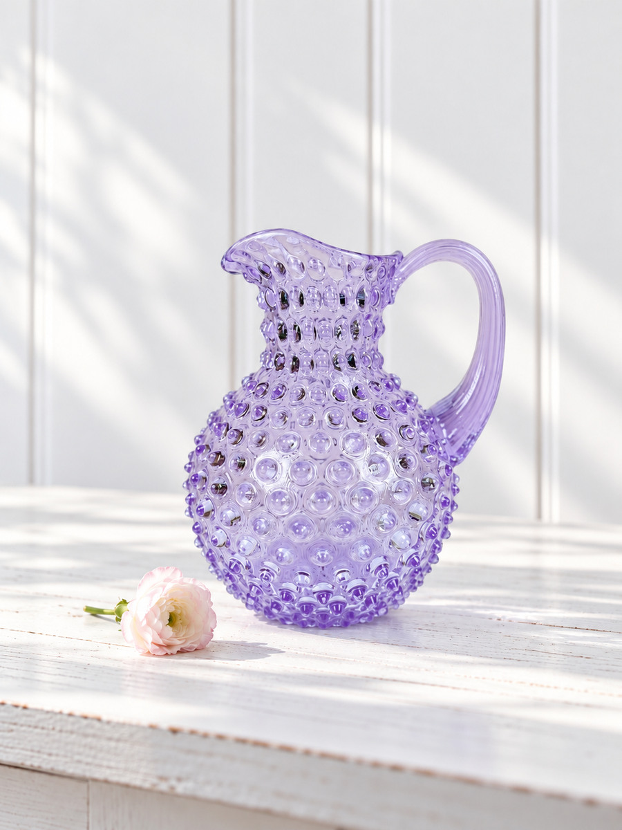 Kande i pindsvineglas 2 liter - Syrenlilla