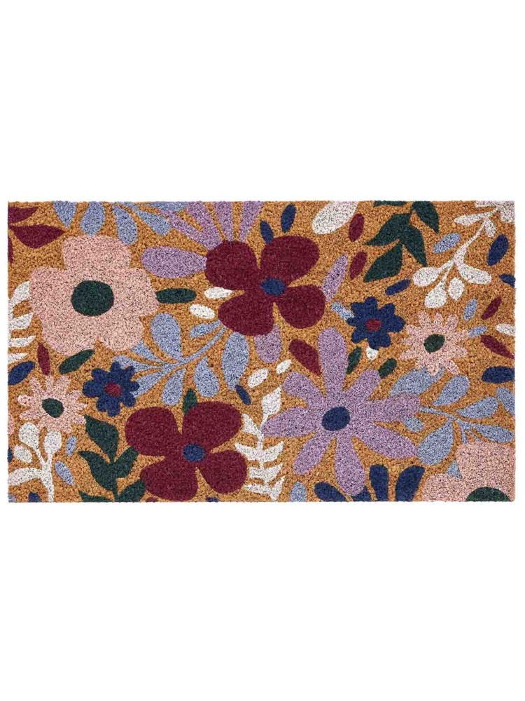 dørmåtte blomster i lilla og bordeaux
