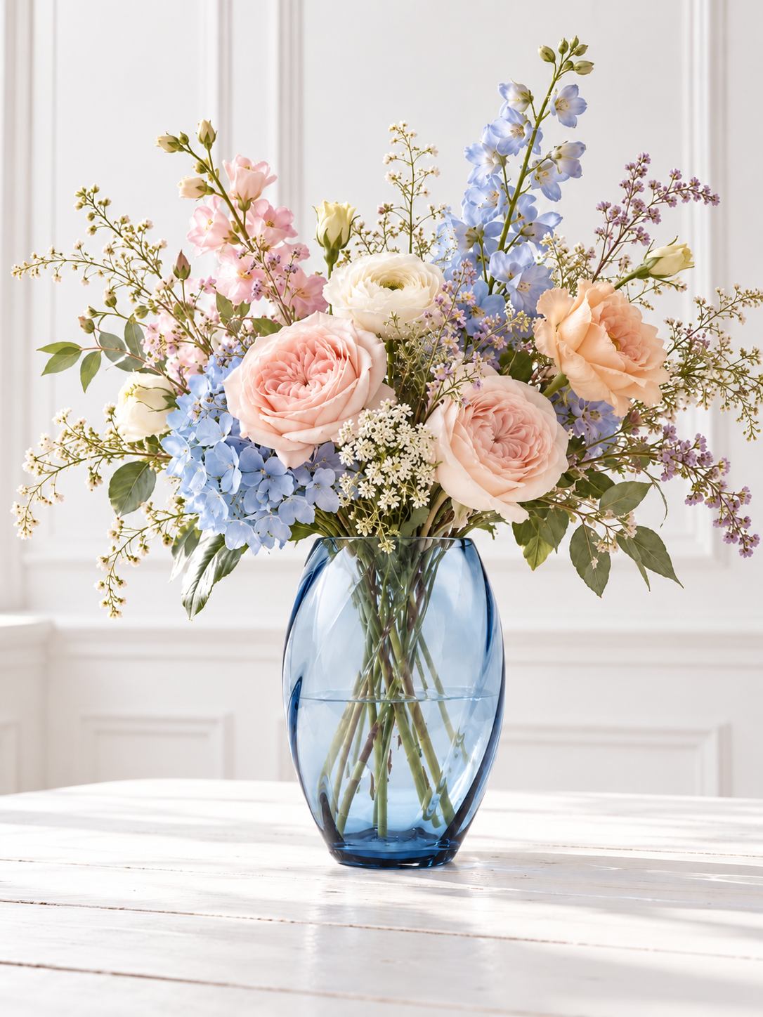Elipse vase i swirl - blue smoke